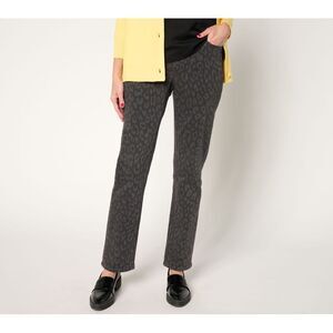 Maya J Women's Pants Sz S Denim & Co. Comfy Knit Straight Leg Gray A670288